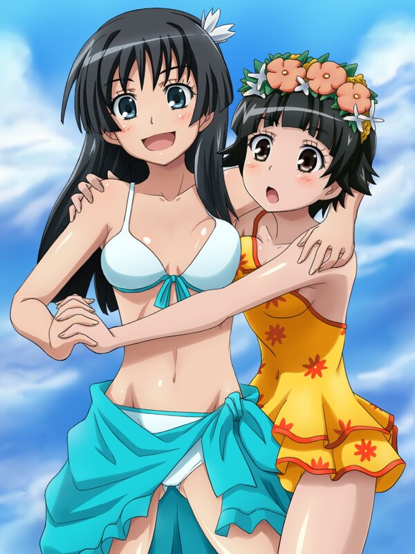 Anime girls at the beach
