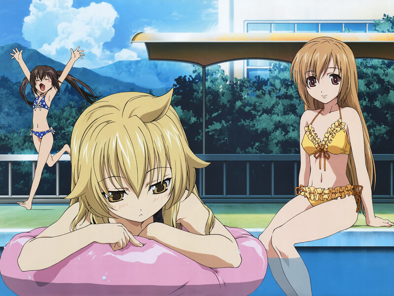 Anime girls at the pool