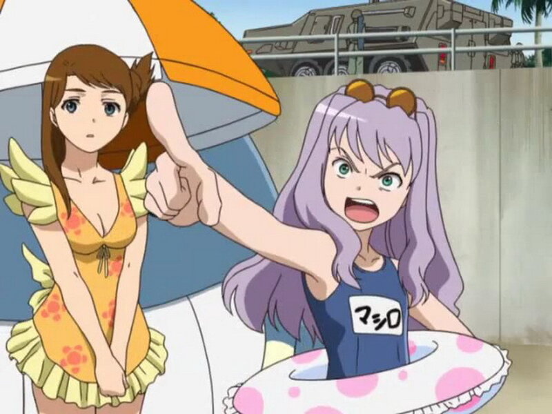 Anime girls at the pool