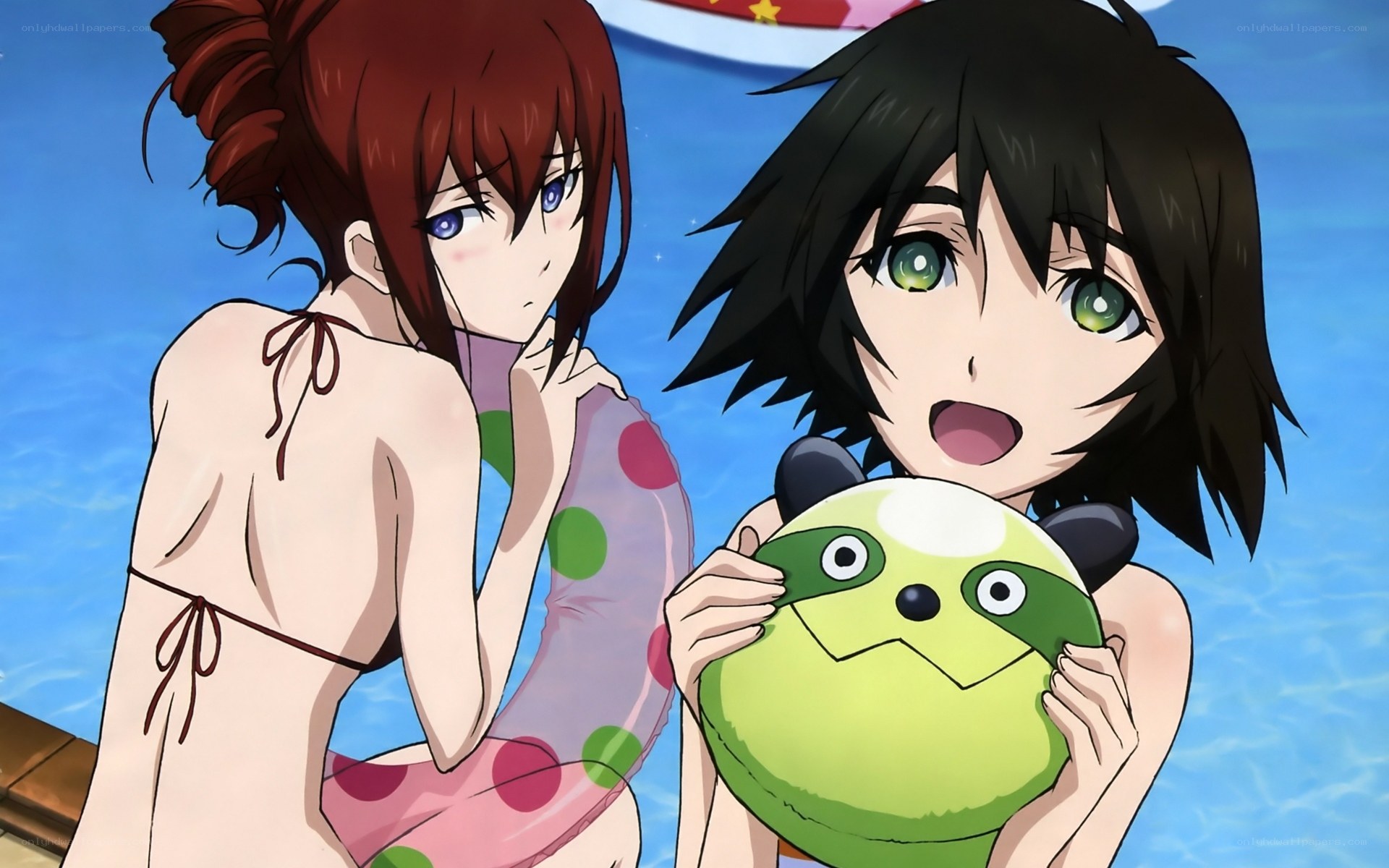anime girls at the pool