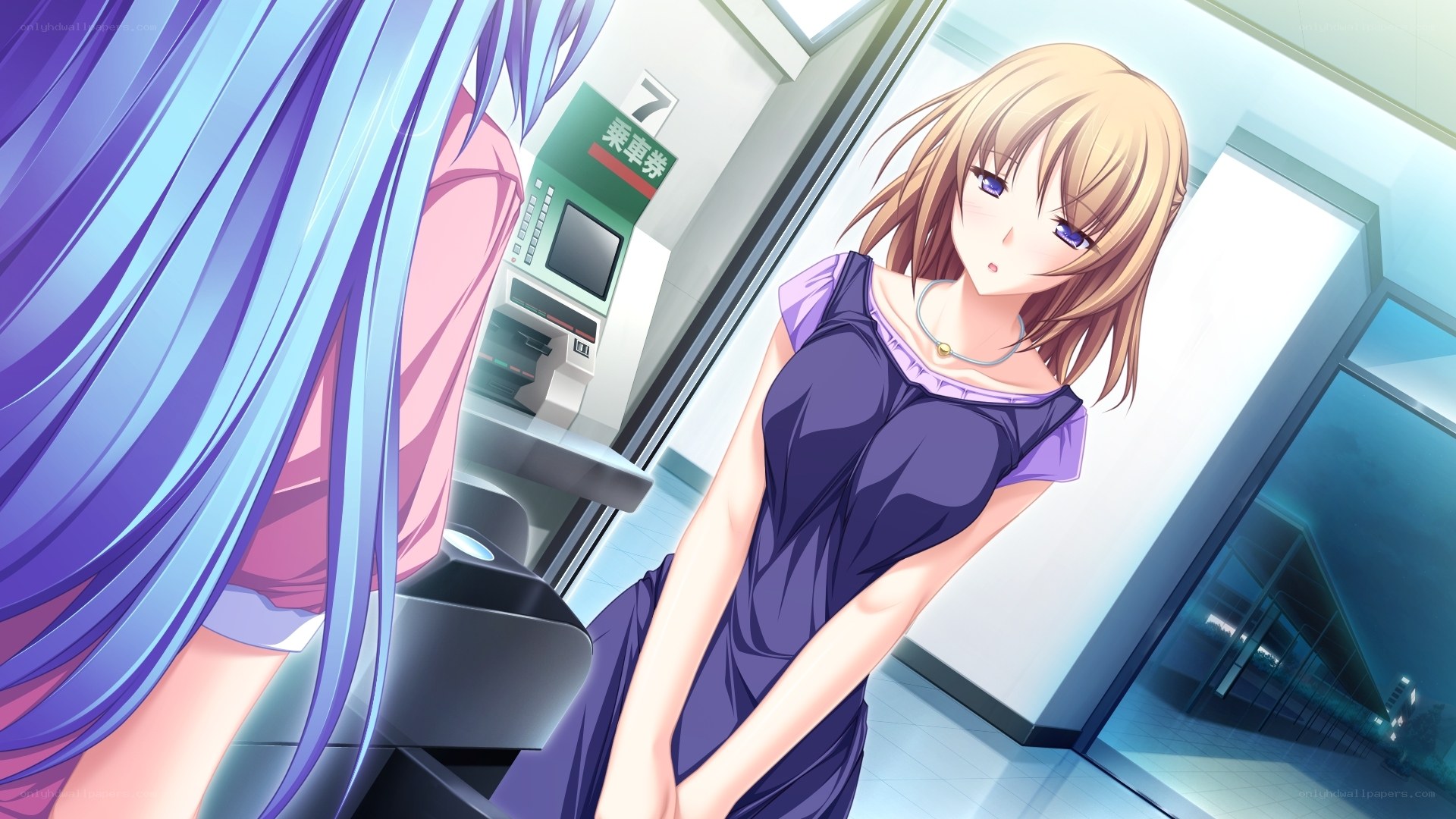 Anime girls at ticket machine