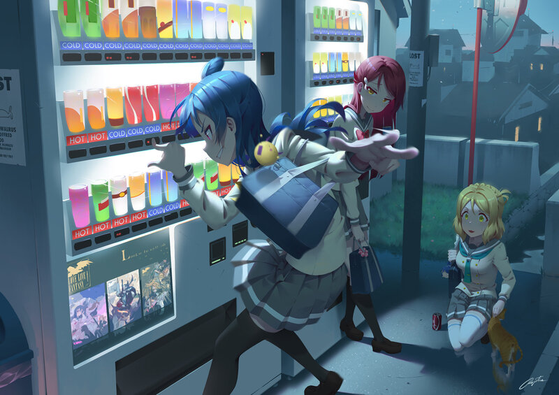 Anime Girls at Vending Machine