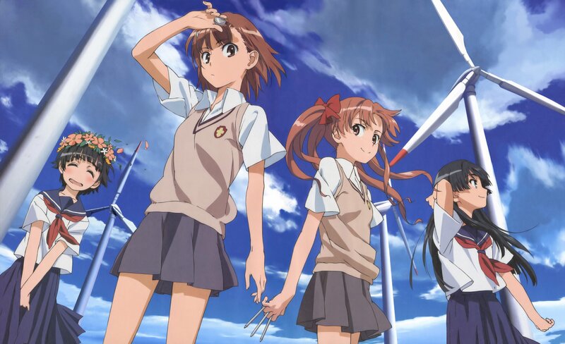 Anime girls at wind farm