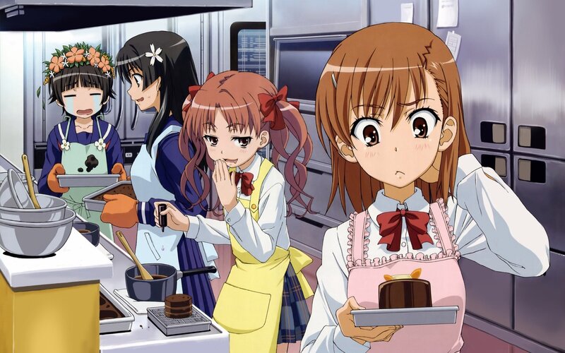 Anime Girls Baking — Brown, Busy
