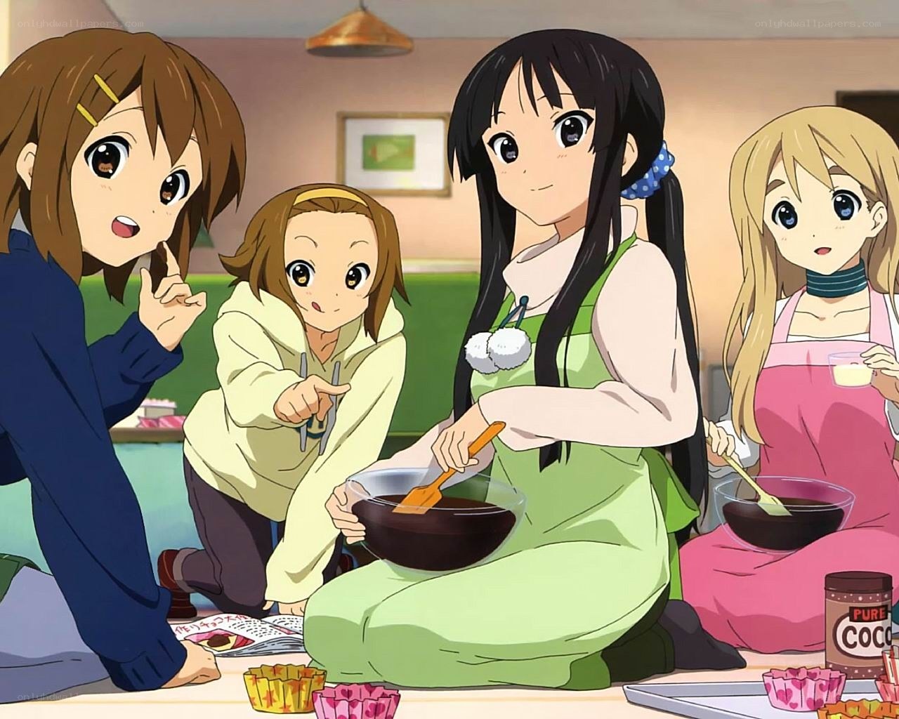 anime girls baking together