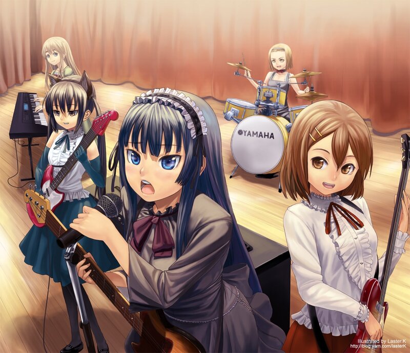Anime Girls Band — Blue, Energetic, Digital Art