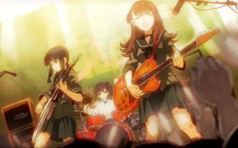 Anime Girls Band Performing — Yellow