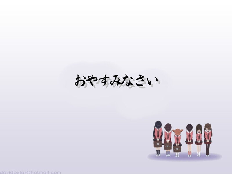 anime girls bowing
