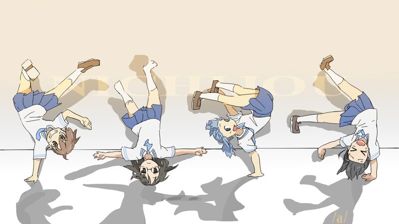 anime girls breakdancing