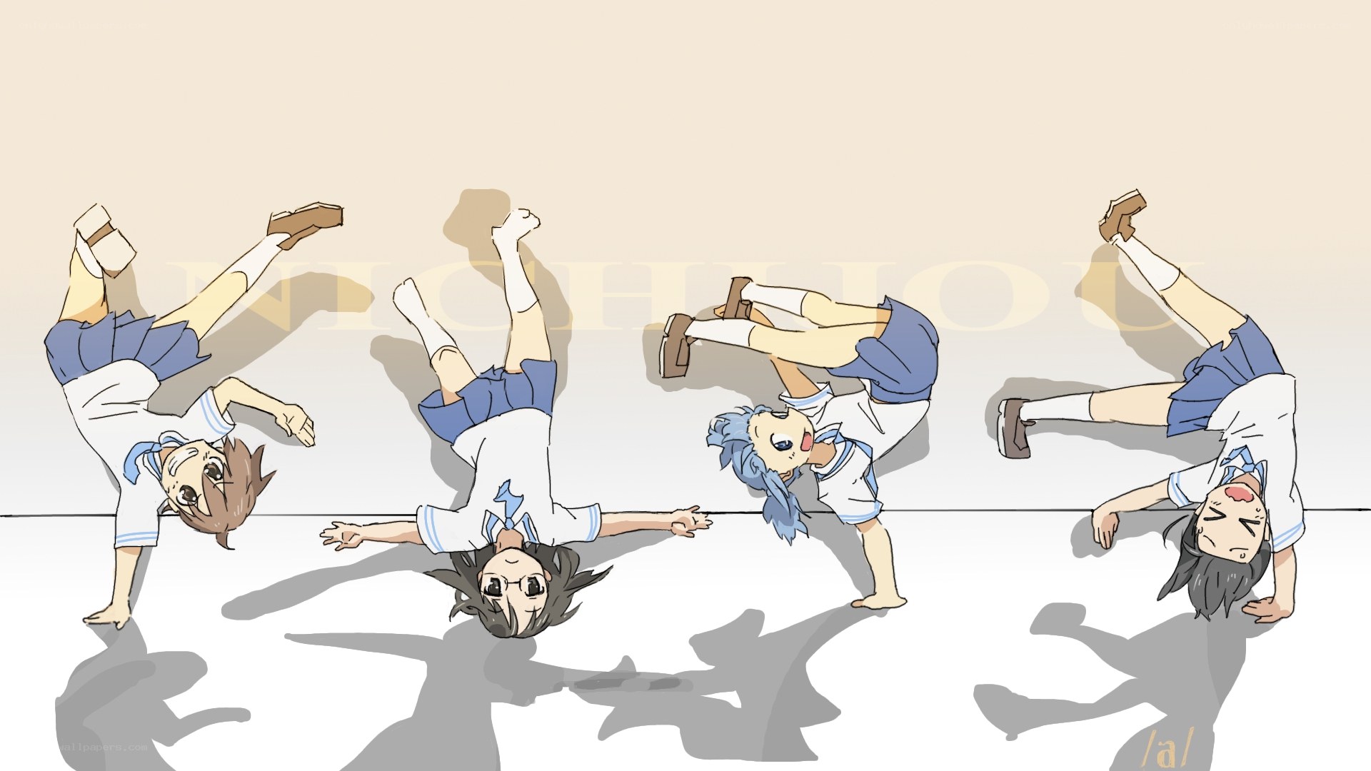 anime girls breakdancing