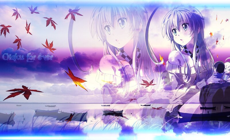 Anime girls by the sea