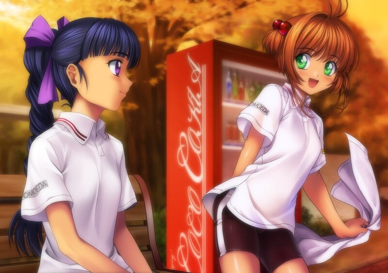 Anime girls by vending machine