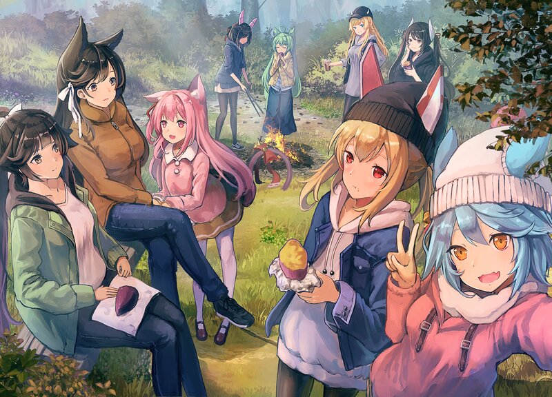 Anime Girls Camping — Green