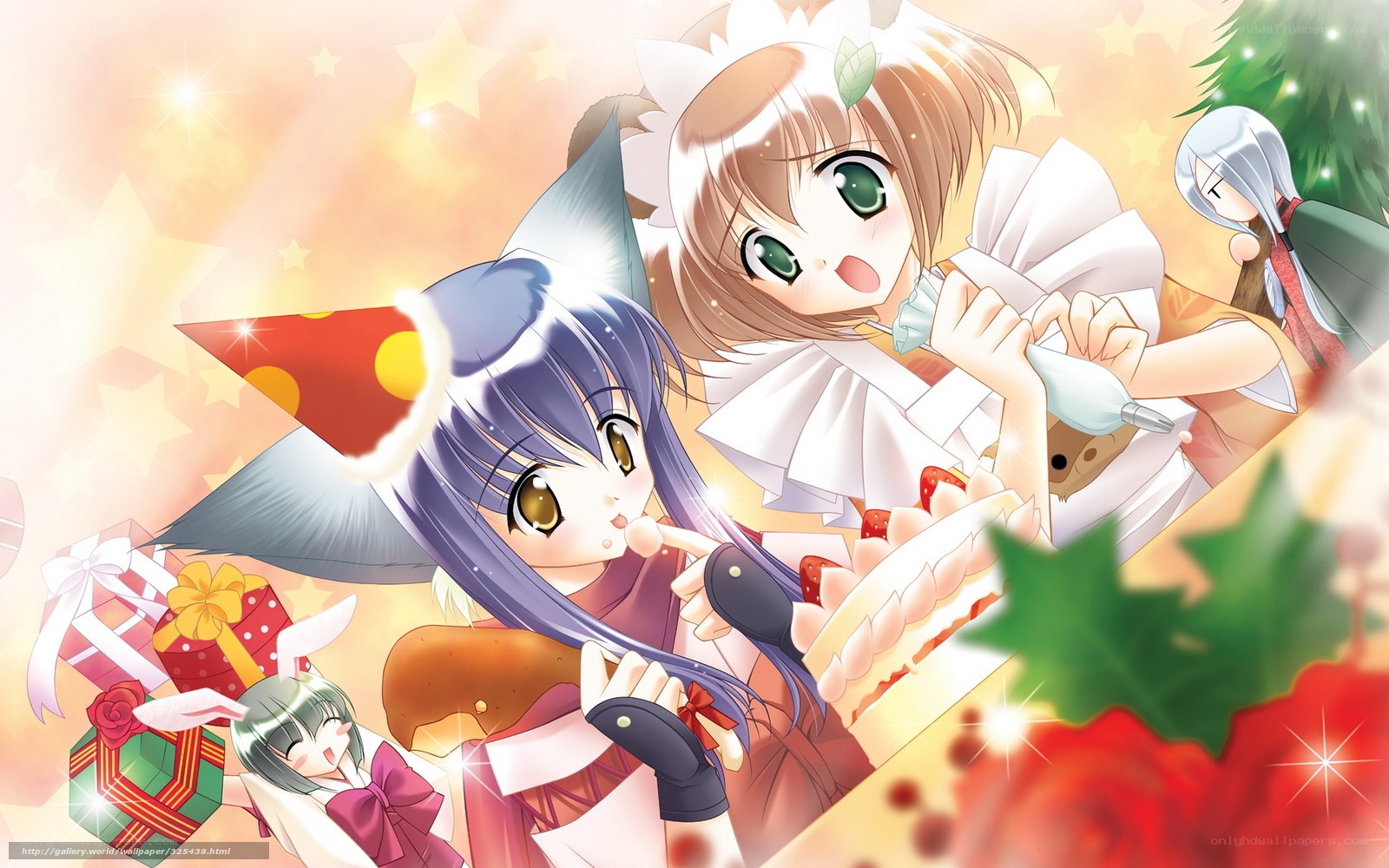 Anime girls celebrating holiday