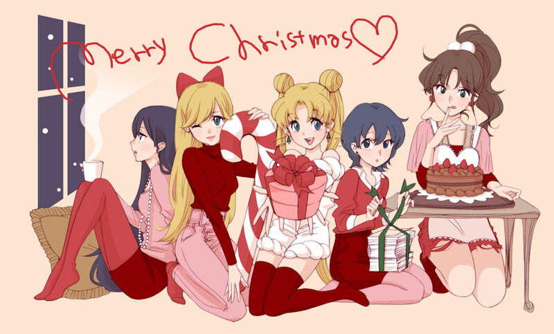 Anime Girls Celebrating — Red