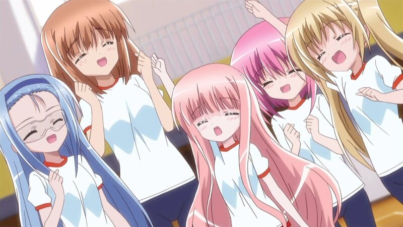 anime girls cheering together