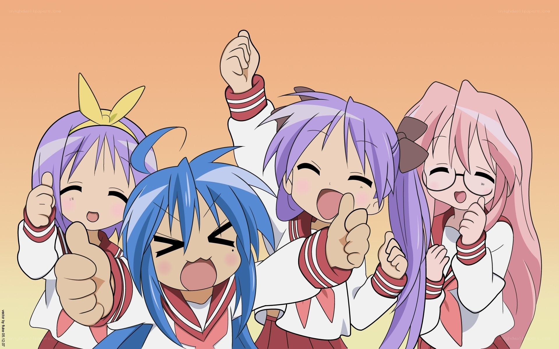 anime girls cheering together