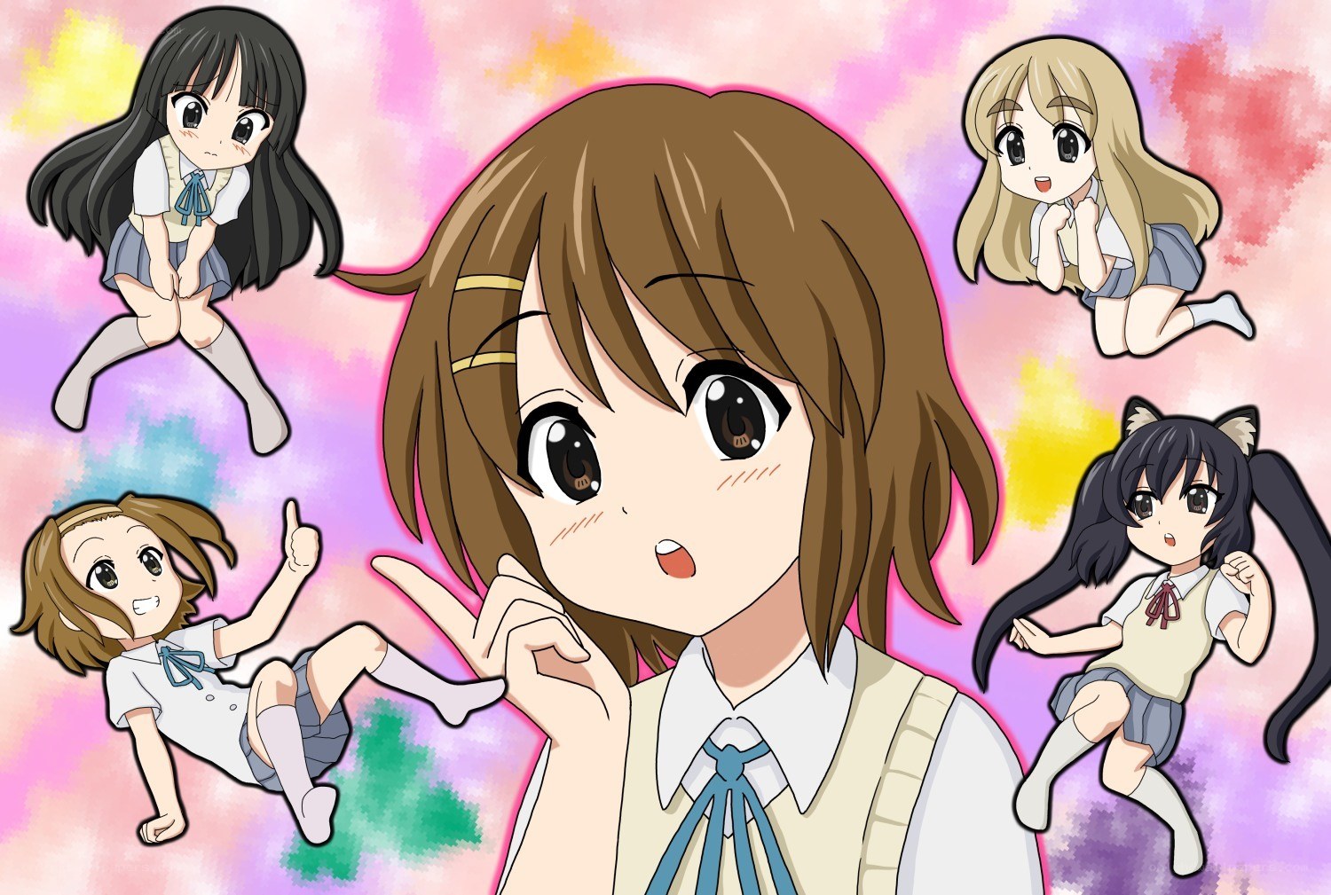 anime girls collage