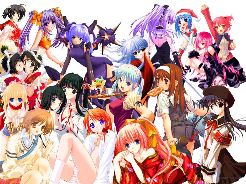 anime girls collage