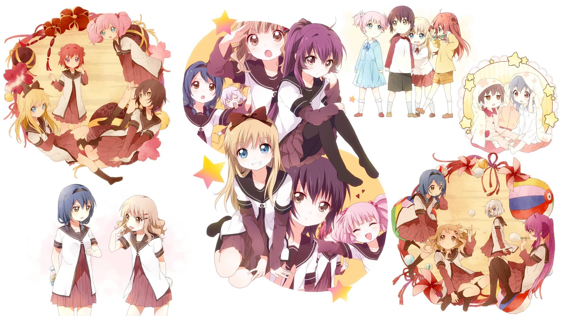 anime girls collage