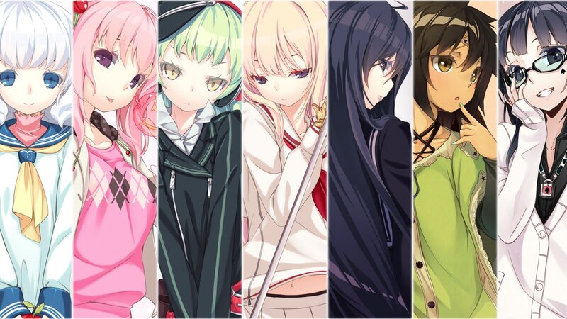 anime girls collage