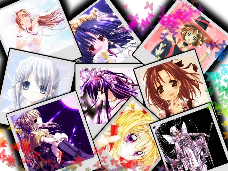 anime girls collage