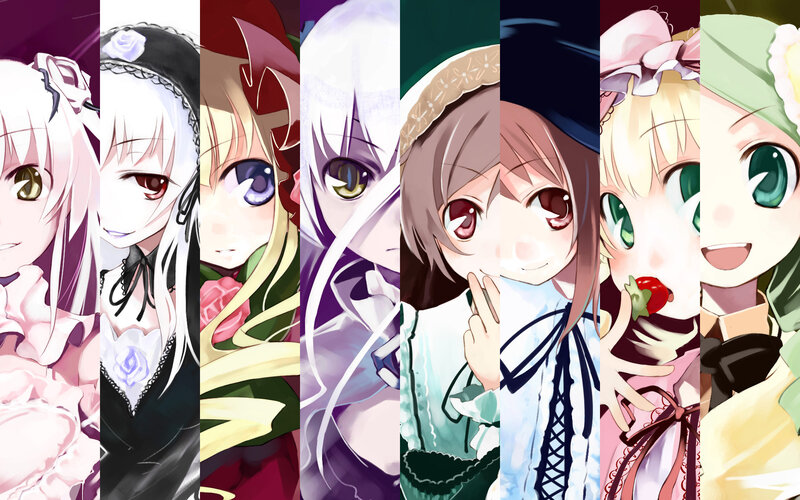 anime girls collage