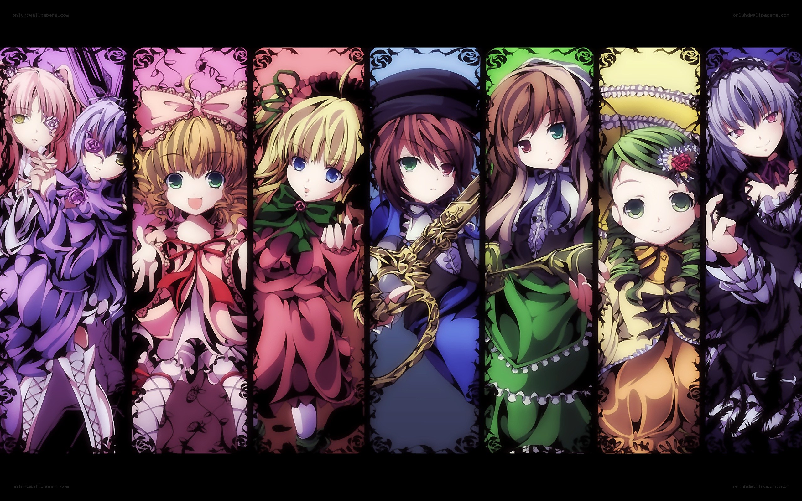 anime girls collage