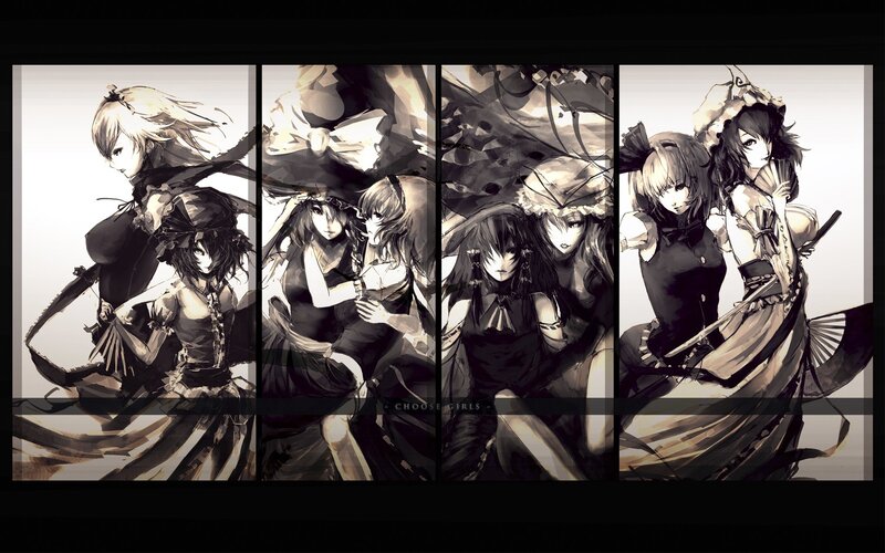 anime girls collage artwork