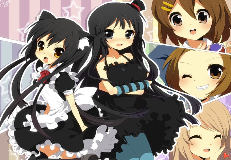 Anime Girls Collage — Black