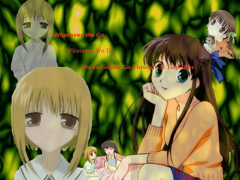 Anime Girls Collage — Green, Calm