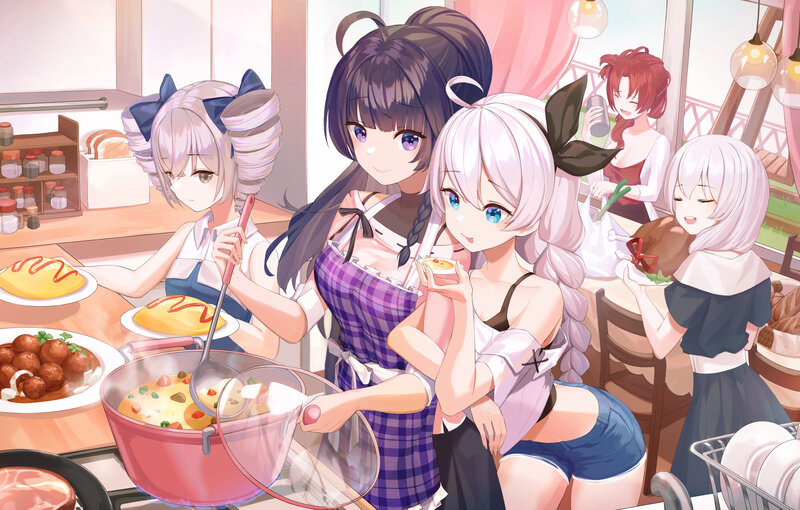 Anime Girls Cooking — Pink