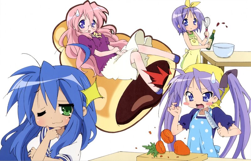 Anime girls cooking together