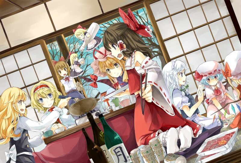 Anime girls cooking together