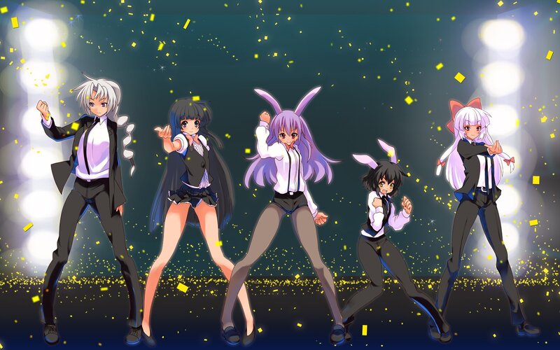 anime girls dancing on stage