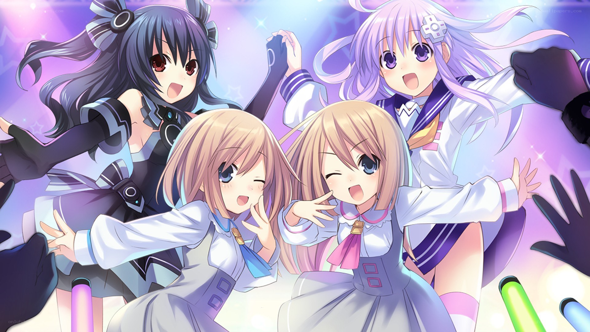 anime girls dancing together