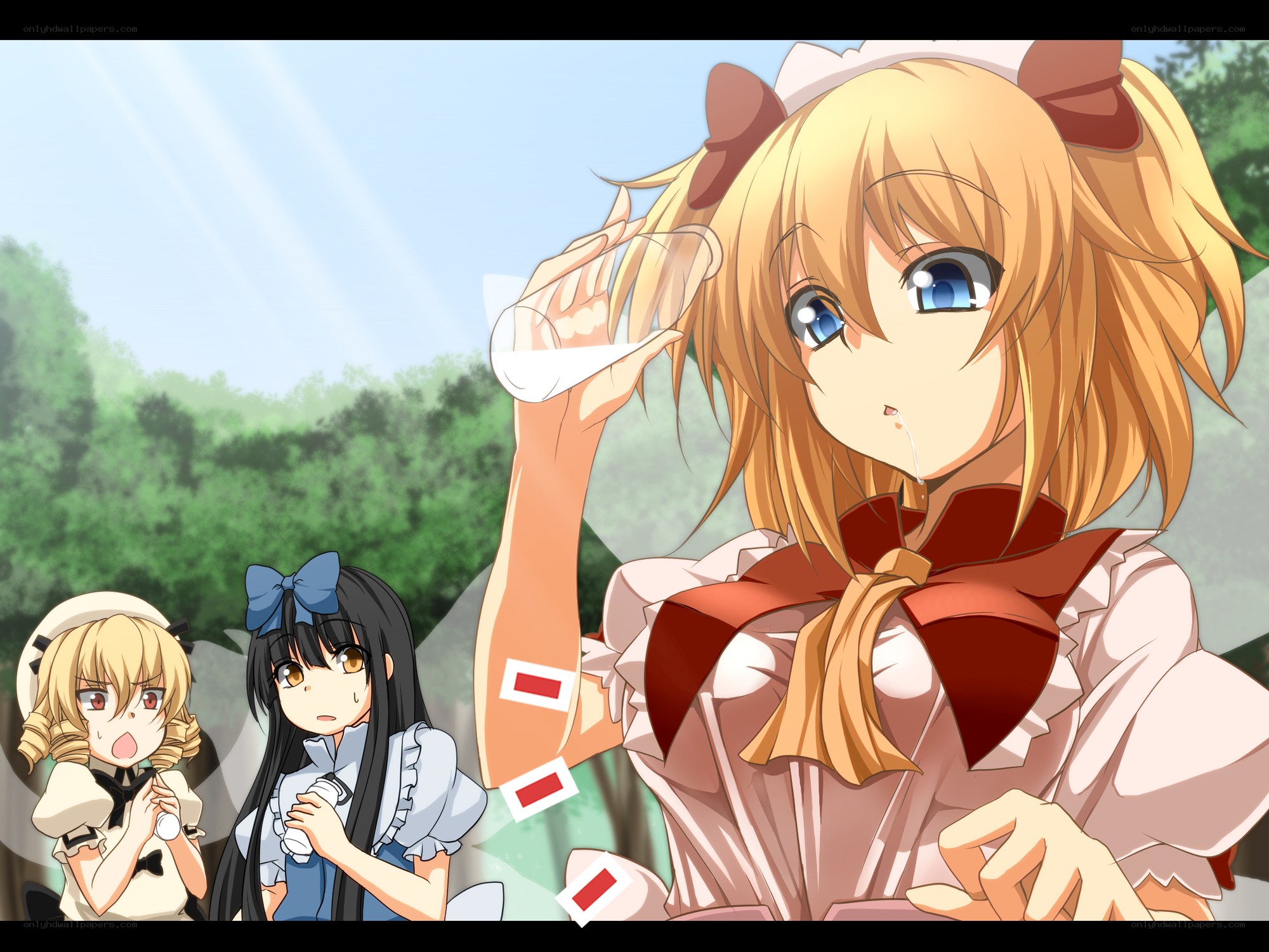 anime girls drinking milk