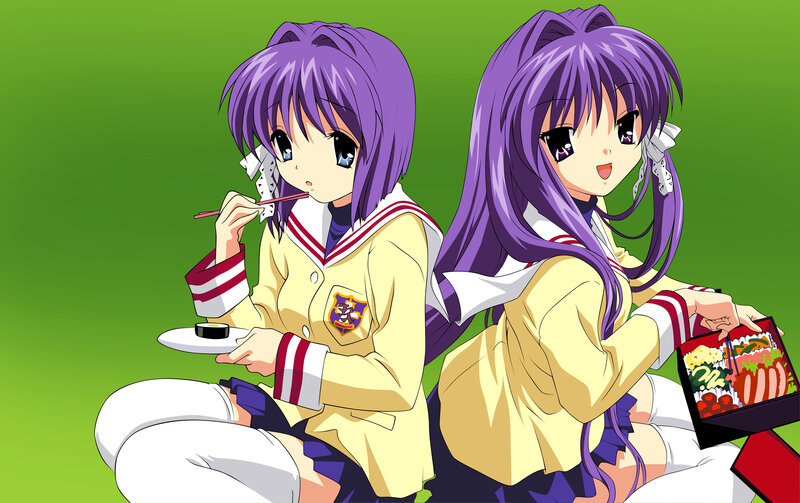 anime girls eating bento