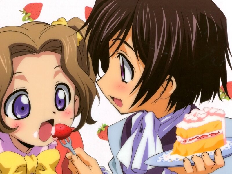Anime girls eating cake