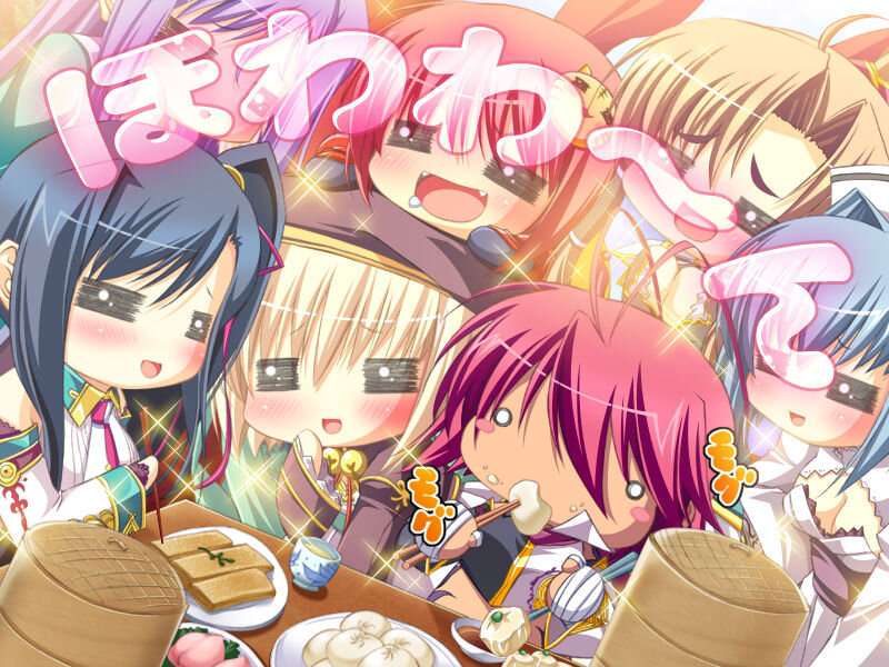 Anime Girls Eating Dumplings