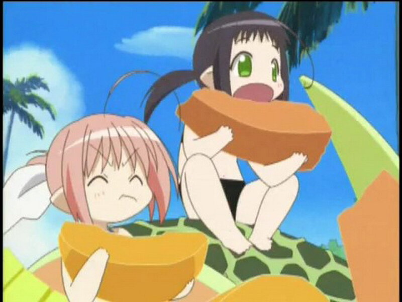 anime girls eating fruit