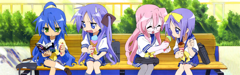 Anime girls eating ice cream