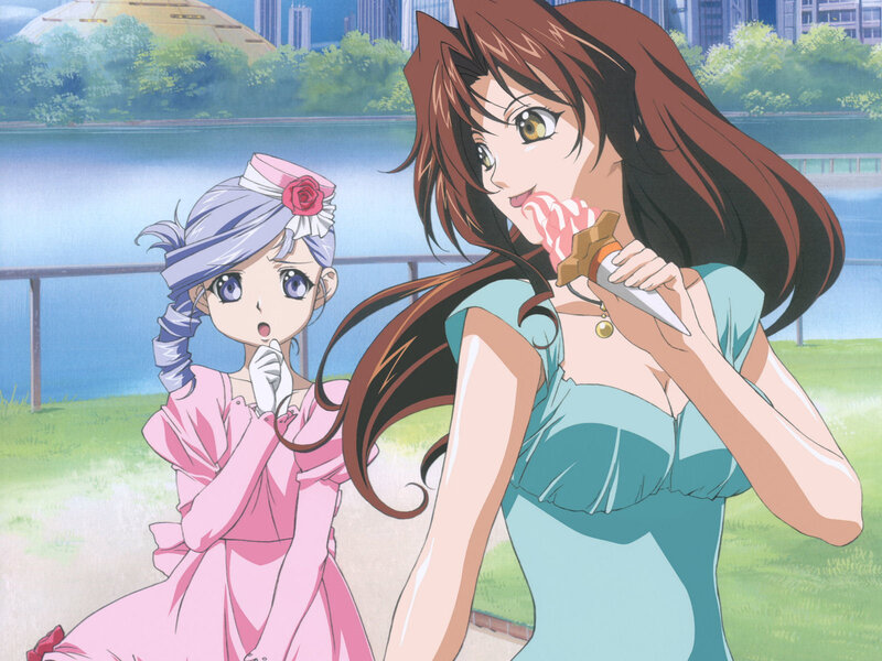 Anime girls eating ice cream