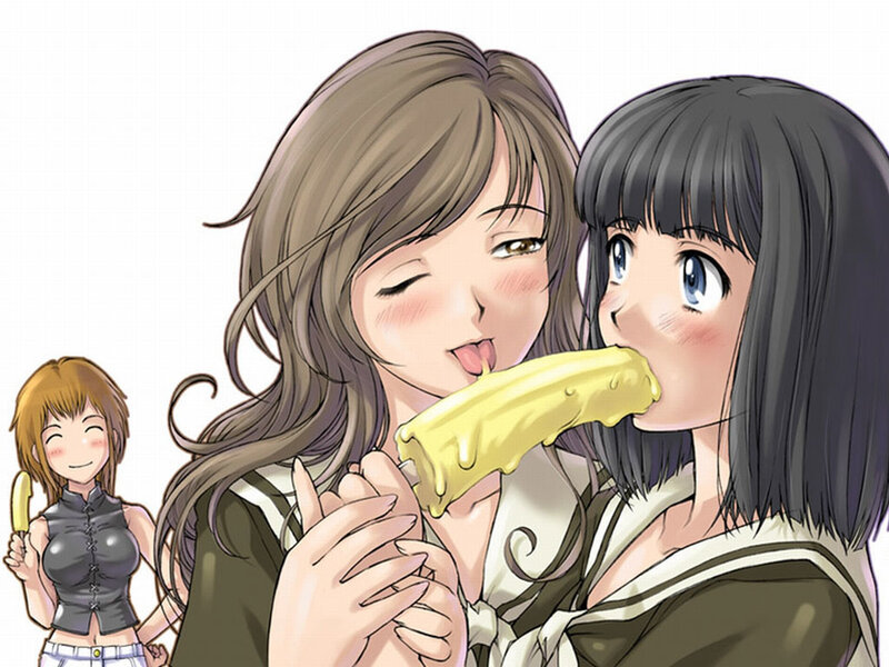 anime girls eating ice cream