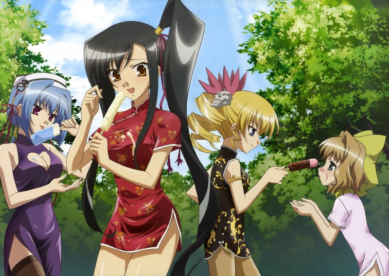 Anime girls eating ice cream