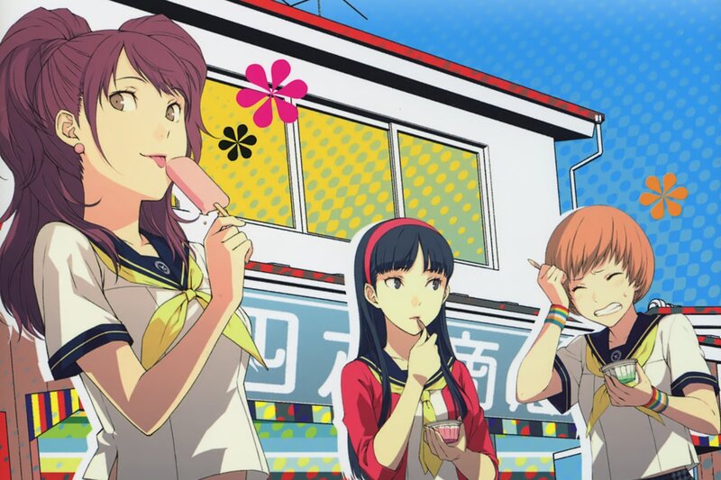 anime girls eating ice cream
