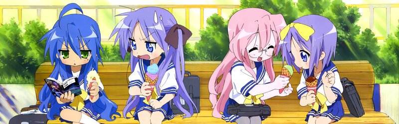 anime girls eating ice cream