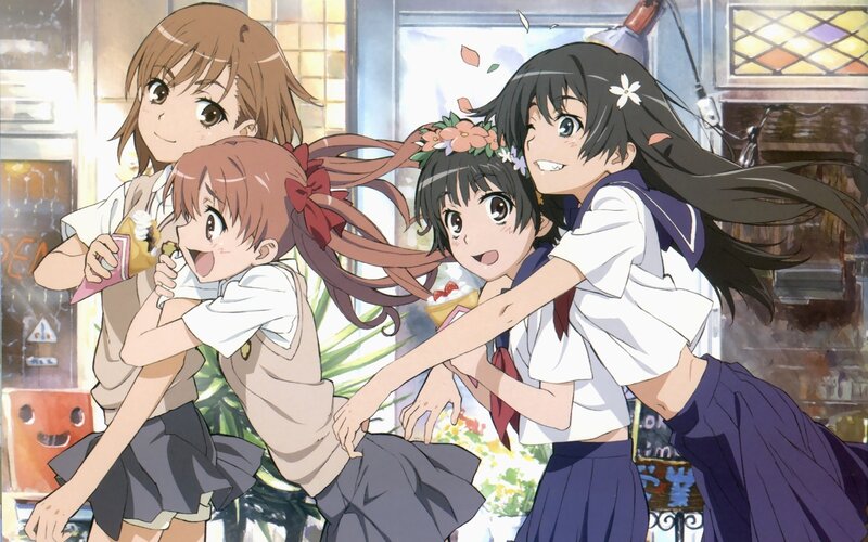anime girls eating ice cream