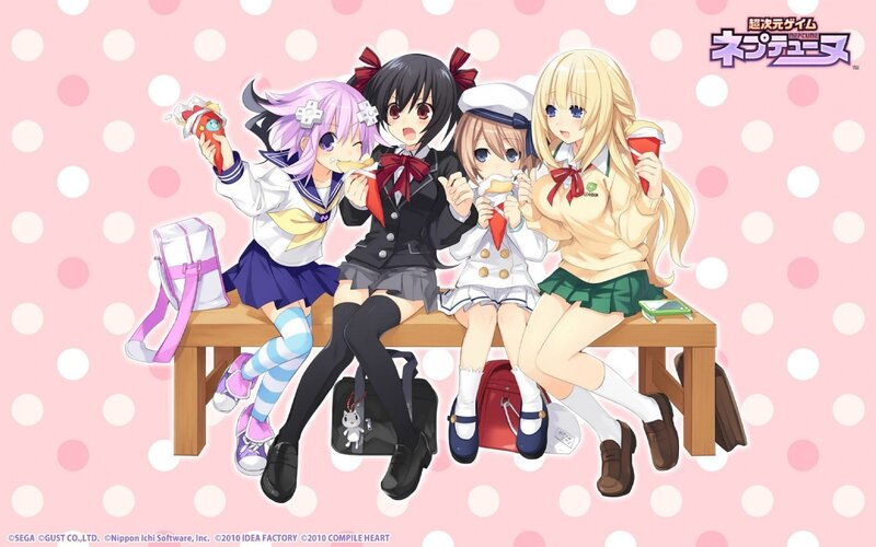 Anime girls eating ice cream