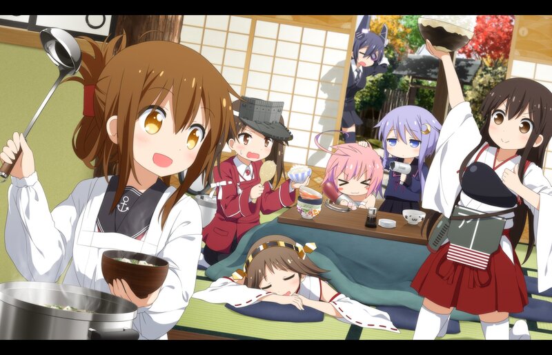 Anime Girls Eating Meal